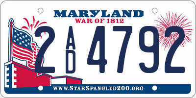 MD license plate 2AD4792