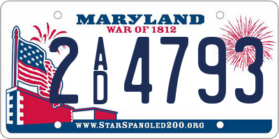 MD license plate 2AD4793