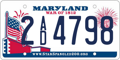 MD license plate 2AD4798