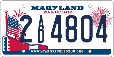 MD license plate 2AD4804