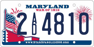 MD license plate 2AD4810