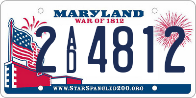 MD license plate 2AD4812