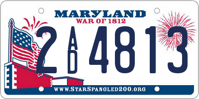 MD license plate 2AD4813
