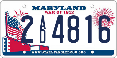 MD license plate 2AD4816