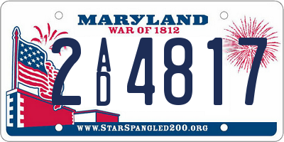 MD license plate 2AD4817