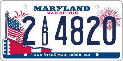 MD license plate 2AD4820