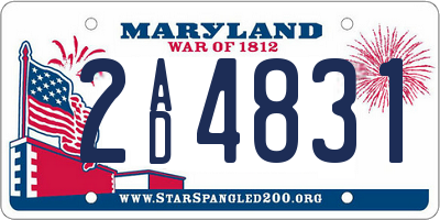 MD license plate 2AD4831