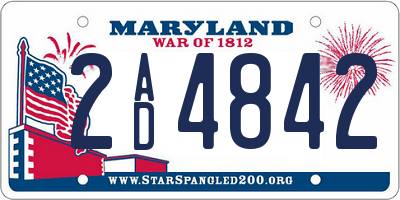 MD license plate 2AD4842