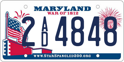 MD license plate 2AD4848