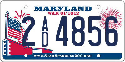 MD license plate 2AD4856