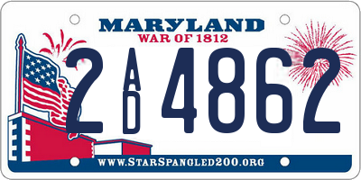 MD license plate 2AD4862