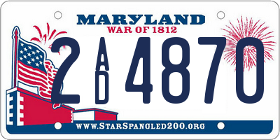 MD license plate 2AD4870