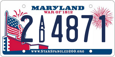 MD license plate 2AD4871