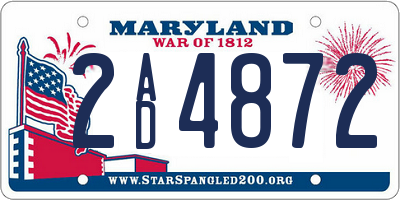 MD license plate 2AD4872