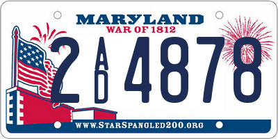 MD license plate 2AD4878