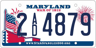 MD license plate 2AD4879