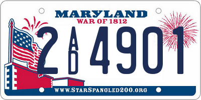 MD license plate 2AD4901