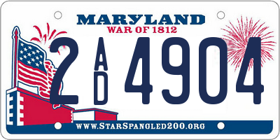MD license plate 2AD4904