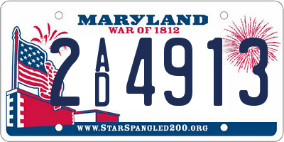 MD license plate 2AD4913