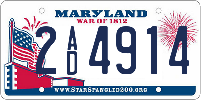 MD license plate 2AD4914