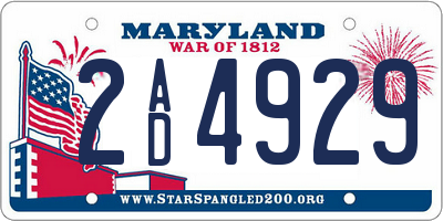MD license plate 2AD4929