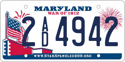 MD license plate 2AD4942