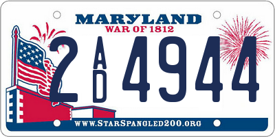 MD license plate 2AD4944