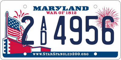 MD license plate 2AD4956