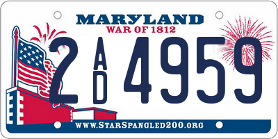 MD license plate 2AD4959