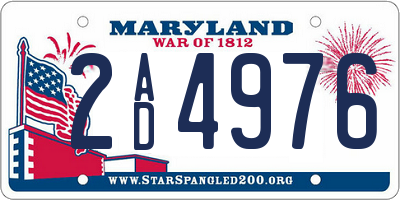 MD license plate 2AD4976