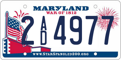 MD license plate 2AD4977