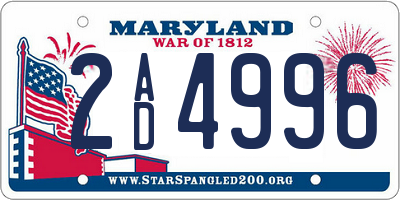 MD license plate 2AD4996
