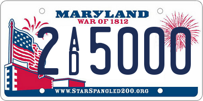 MD license plate 2AD5000