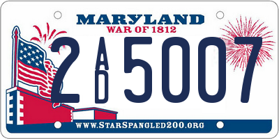 MD license plate 2AD5007