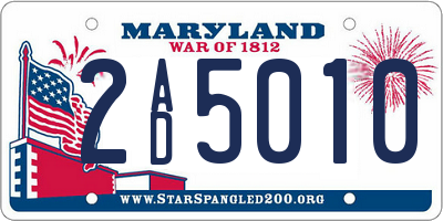 MD license plate 2AD5010