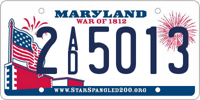 MD license plate 2AD5013