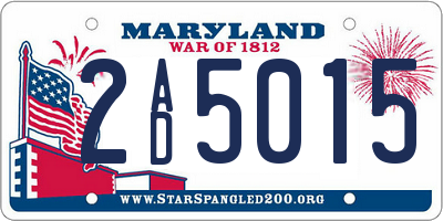 MD license plate 2AD5015