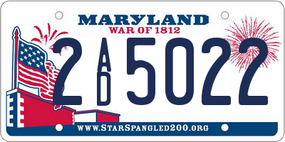MD license plate 2AD5022