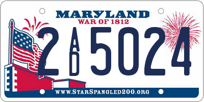 MD license plate 2AD5024
