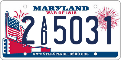 MD license plate 2AD5031