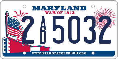 MD license plate 2AD5032