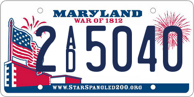 MD license plate 2AD5040