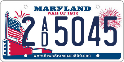 MD license plate 2AD5045