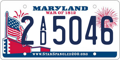 MD license plate 2AD5046