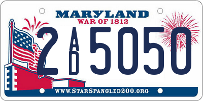 MD license plate 2AD5050