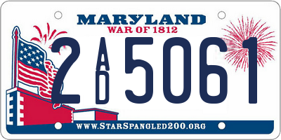 MD license plate 2AD5061