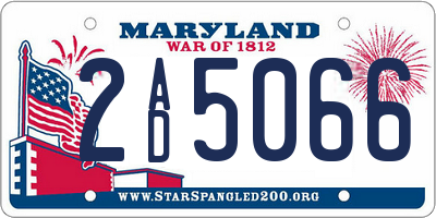 MD license plate 2AD5066
