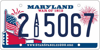 MD license plate 2AD5067