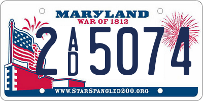MD license plate 2AD5074