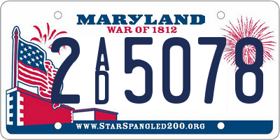 MD license plate 2AD5078